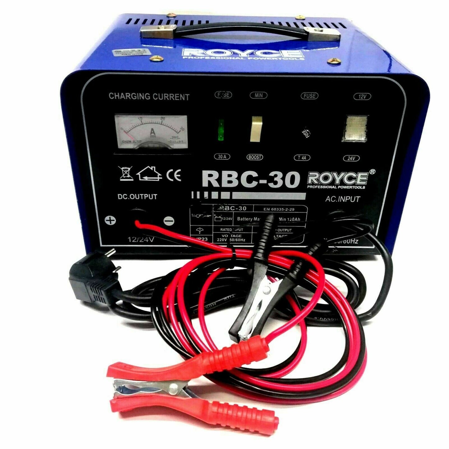 Carica batteria 12-24v 30a auto moto camper barca caricabatteria portatile