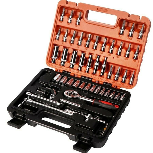 Chiavi a bussola con cricchetto 53 pezzi chrome vanadium in valigetta