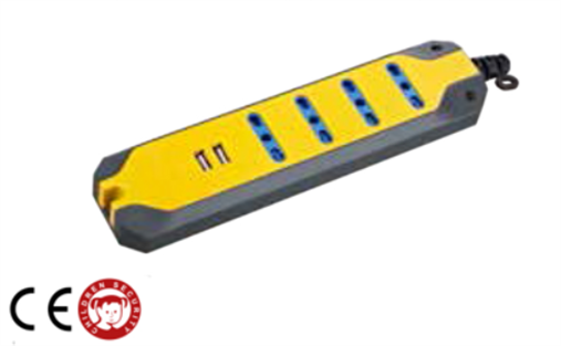Ciabatta bivalente + 2usb 16a max 3500w da 4, 5 o 6 posti