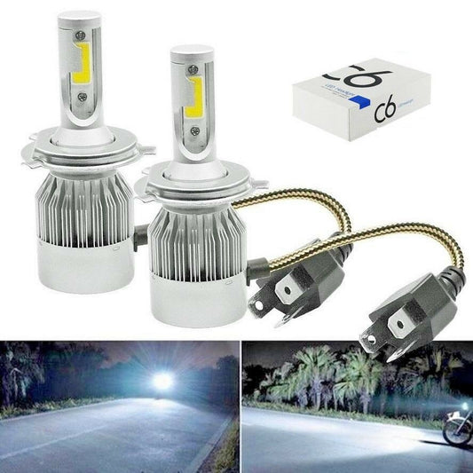 Coppia lampade led per auto fari modelli h1\ h4 o h7 per moto auto camper ecc kit lampadine 36w colore luce bianca 6000k