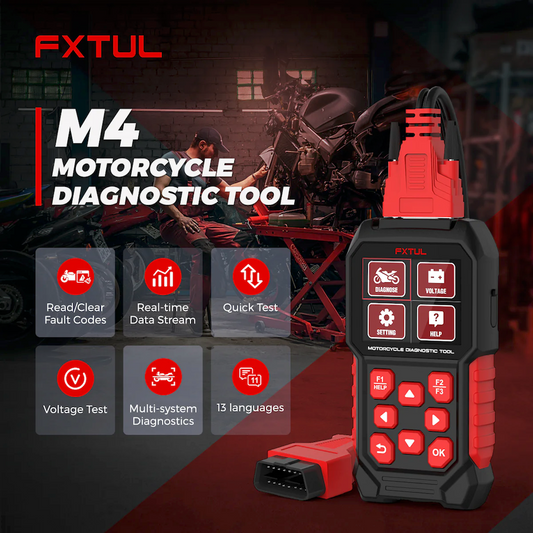 Fxtul m4-eu – scanner diagnostico professionale obd2 per moto multimarca
