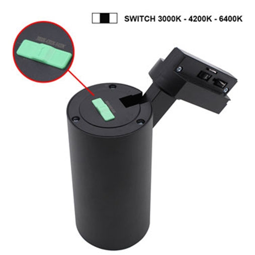 Faretto led a binario monofase di colore bianco o nero  20w 220v luve switch 3000k-4200k-6400k