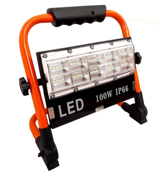 Faro faretto led 100w batteria ricaricabile portatile torcia da lavoro
