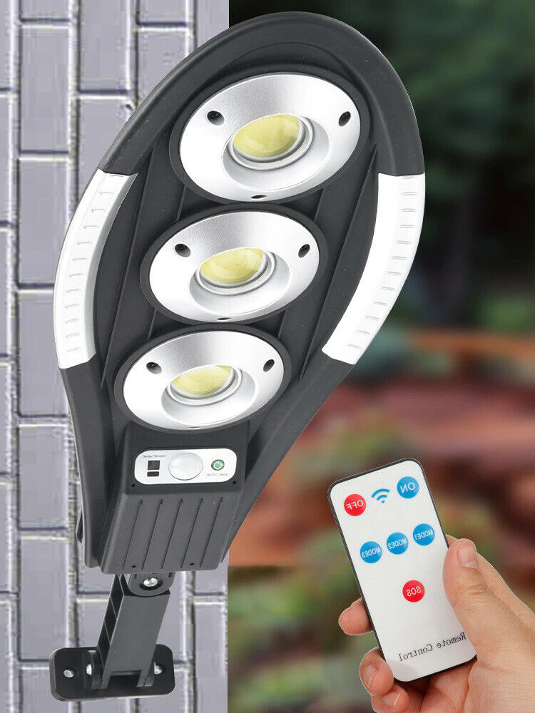 Faro lampione stradale pannello solare con sensore telecomando 90led