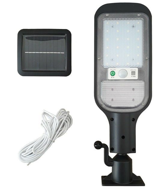 Faro lampione stradale pannello solare sensore di movimento 24 led 120w