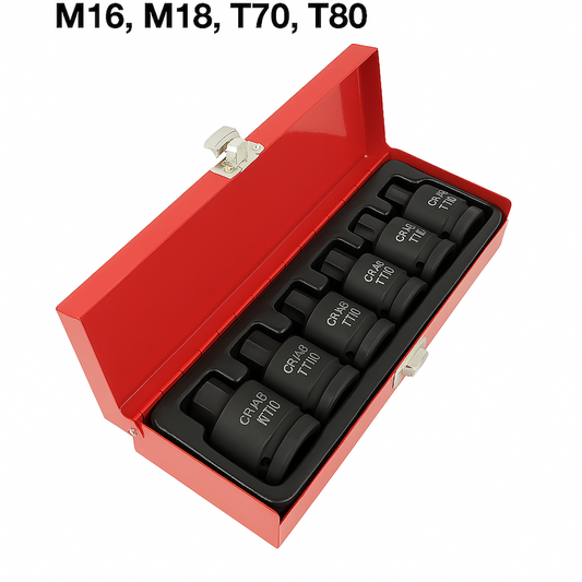 Kit professionale 6 pz – chiavi a bussola torx impatto 3/4" m16-m90