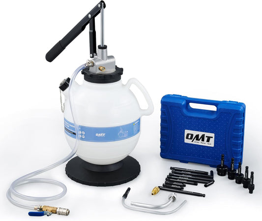 Kit professionale pompa manuale per estrazione e riempimento olio 7,5l con 15 adattatori atf – per cambio, liquido freni, servosterzo – compatibile con auto europee e asiatiche