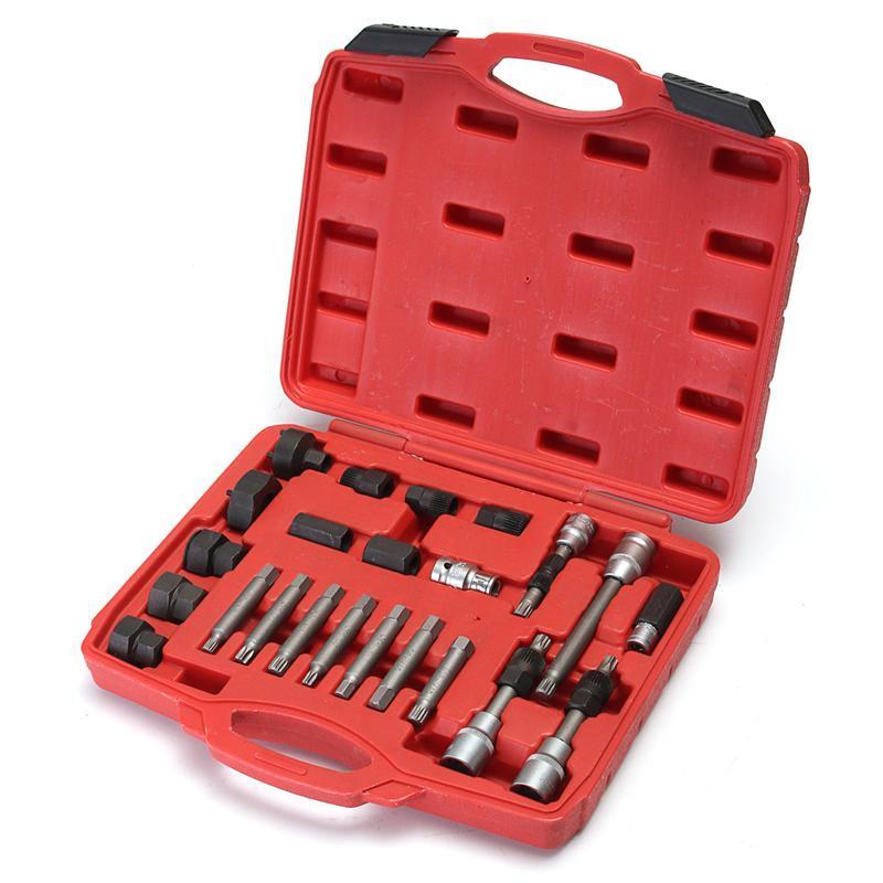 Kit di chiavi per smontaggio puleggia e alternatore motore auto 24 pezzi