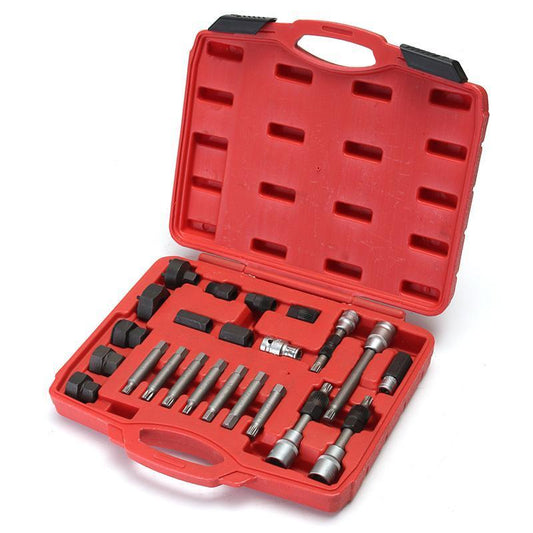 Kit di chiavi per smontaggio puleggia e alternatore motore auto 24 pezzi