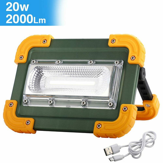 Lampada faro lavoro portatile torcia 20w 2000 lm a batteria litio luce emergenza
