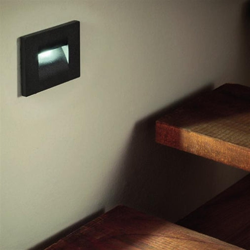 Lampada segnapasso led 3w 220v per parete ip44 adatta a scatola 503 bianco
