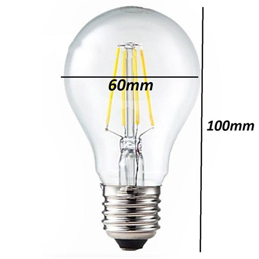 Lampadina a led filamento edison e27 6w vivalamp attacco grande