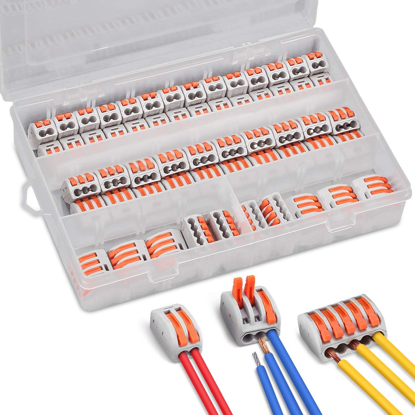 Morsetti rapidi elettric 60 pcs, plug-in a 2/3/5 porte elettrici per filo solido, incagliato e flessibile.