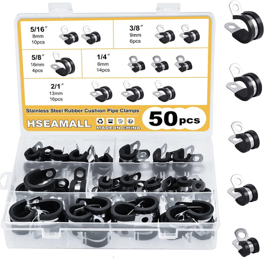 Morsetto per cavi in acciaio inox foderato in gomma p clips fascette stringitubo 5 dimensioni