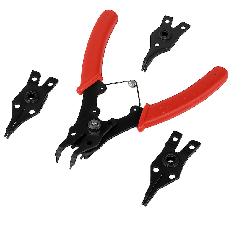 Pinza seeger per fermi – kit professionale con 4 teste interne ed esterne ⚙ set pinze seeger per anelli elastici – attrezzo per officina e fai-da-te