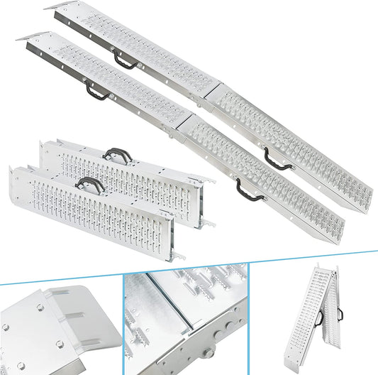 Rampa di accesso in acciaio carico 400 kg pieghevole 180cm antiscivolo 2pz