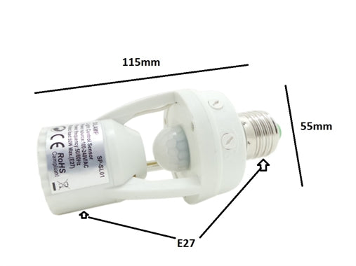 Sensore di movimento e27 light control sensor rilevamento