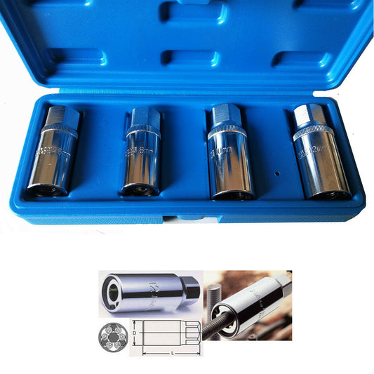 Set 4 estrattori prigionieri a rullo – attacco 1/2" – misure 6 / 8 / 10 / 12 mm – acciaio cr-v