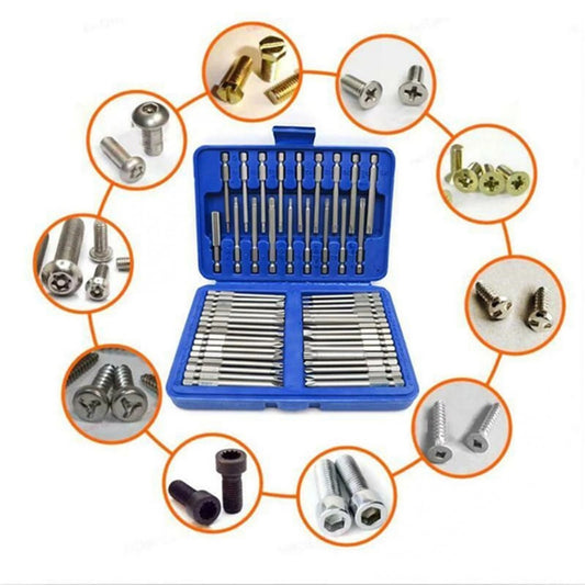 Set 50 punte extra lunghe torx stella esagonale e forma u per trapano avvitatore