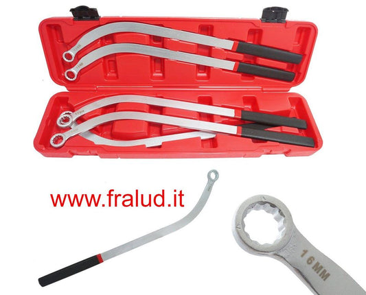 Set professionale 5 chiavi poligonali per tendicinghia 13–19 mm • lunghezza 460 mm • finitura satinata & impugnatura antiscivolo