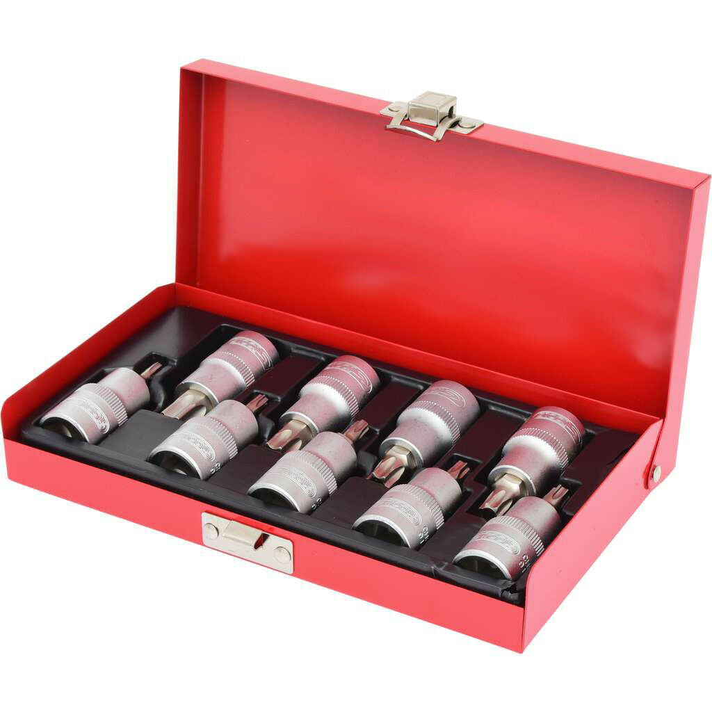 Set chiavi a bussola torx 9pz 1/2" t20-25-27-30-40-45-50-55-60 t20-t60 con box