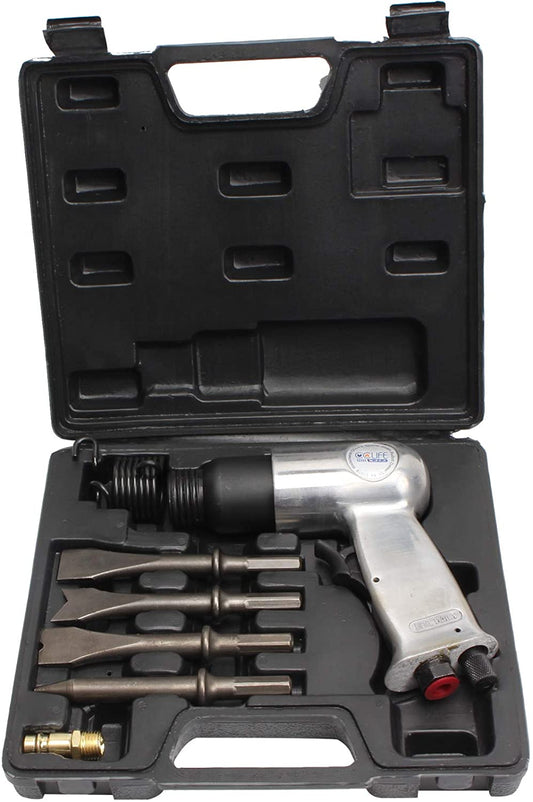 Set di 8 scalpelli ad aria compressa, con scalpello, max. 6,2 bar, per ruggine e lavori in lamiera