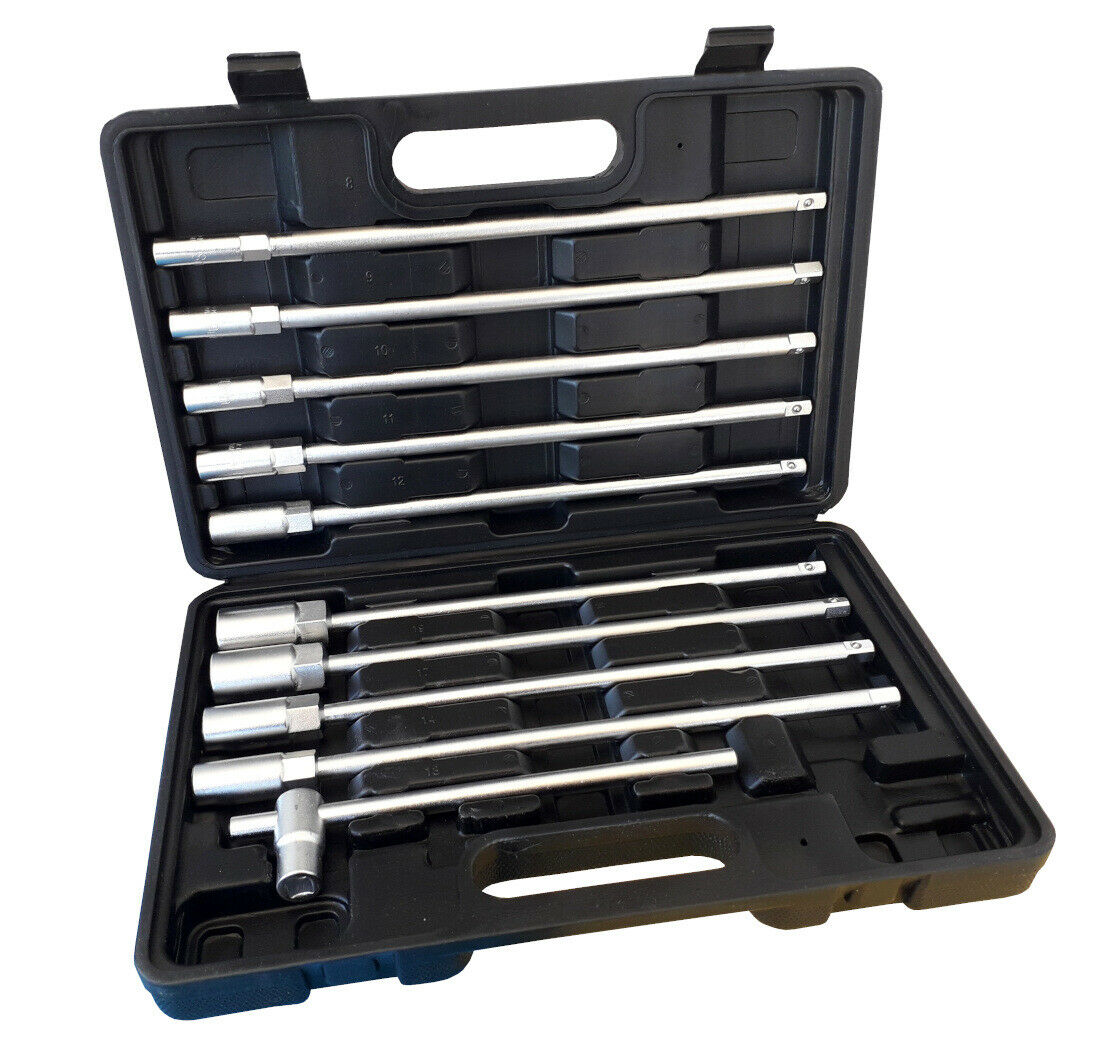 Set kit di chiavi 11 pz a t esagonali 9 bussole misura 8-19 mm
