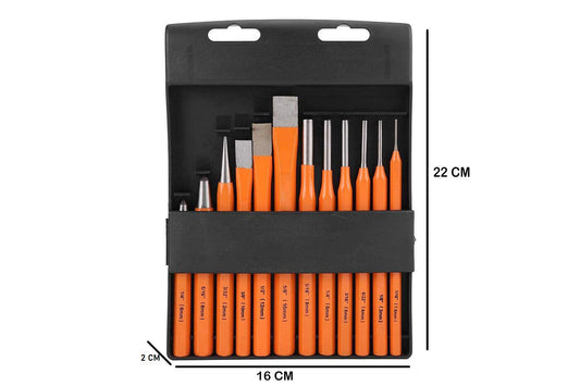 Set punzoni caccia spine da 6 pz in acciaio chrome vanadium con contenitore