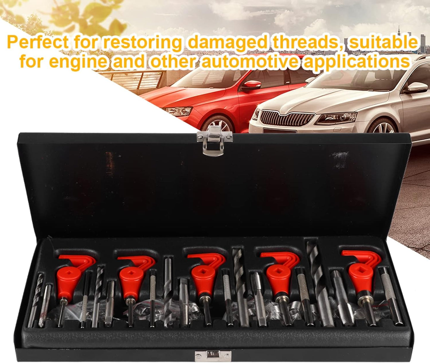 Set riparazione filettatura metrica danneggiata m5 m6 m8 m10 m12 per autoveicoli