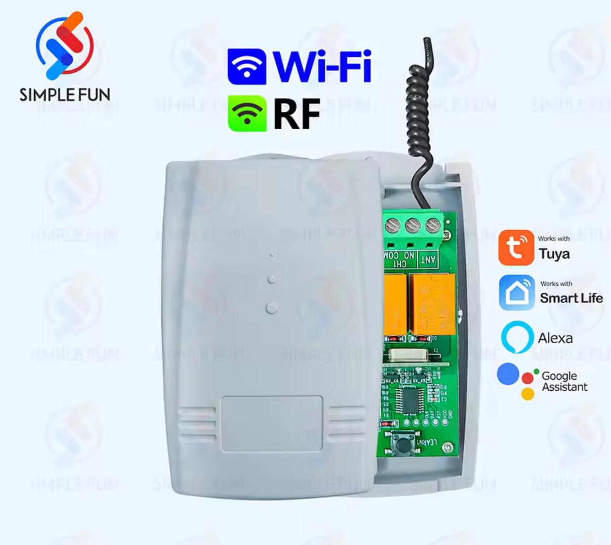 Smart switch wifi rf per garage, cancelli e porte scorrevoli – compatibile con tuya, bft, faac e altri | 433 mhz, controllo remoto 12v/24v, modulo relè