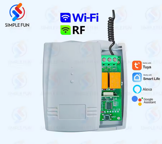 Smart switch wifi rf per garage, cancelli e porte scorrevoli – compatibile con tuya, bft, faac e altri | 433 mhz, controllo remoto 12v/24v, modulo relè