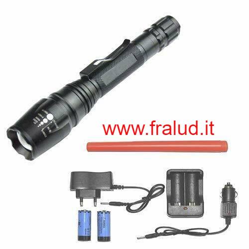 Torcia 100000 lumen a led t6 ricaricabile con zoom
