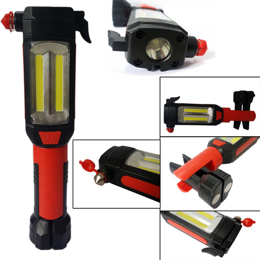 Torcia led martello rompi cristallo vetro lampada emergenza calamitata