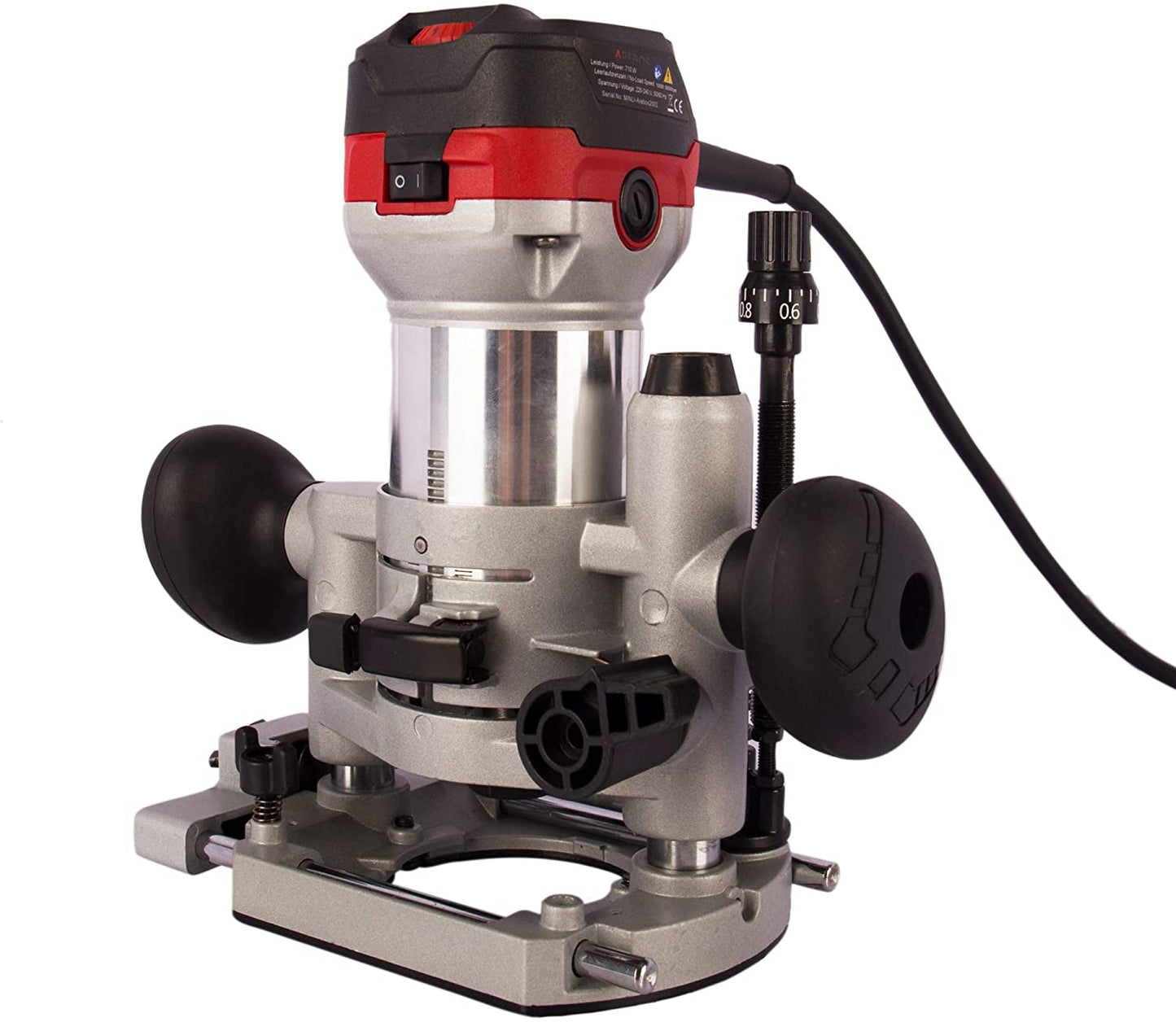 Fresatrice verticale per legno 710 w base a immersione e trimmer con custodia per attrezzi