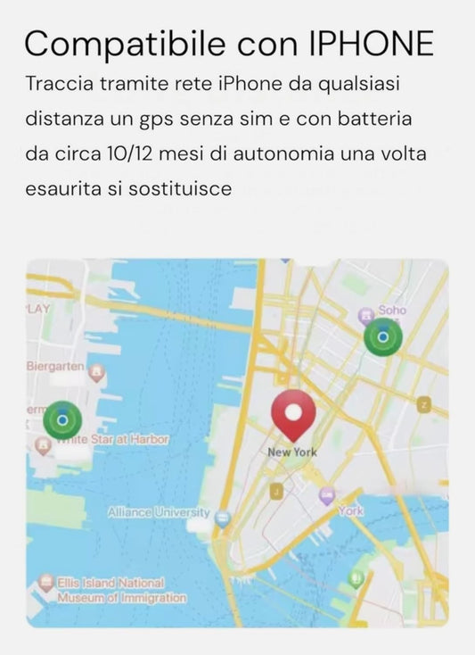 Mini Localizzatore GPS Senza SIM – Tracker Satellitare Universale per Auto, Moto, Bici e iPhone